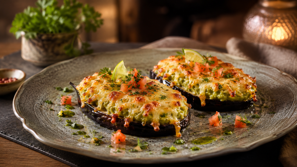 Aubergine guacamole – fertig angerichtet