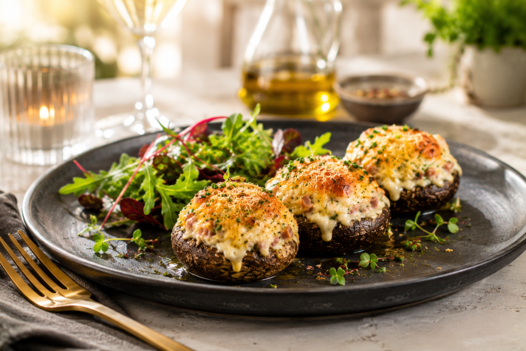 Low-Carb ofenpilze – fertig angerichtet