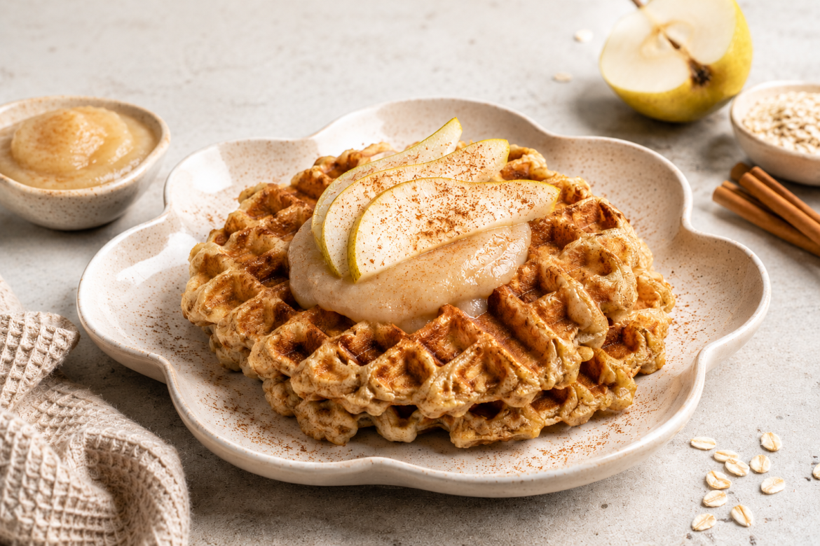 Glutenfreie Birnen-Zimt-Waffeln
